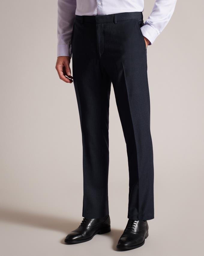 Pantalon Ted Baker Navy Puppytooth Bleu Marine Homme | JXQ-55088221